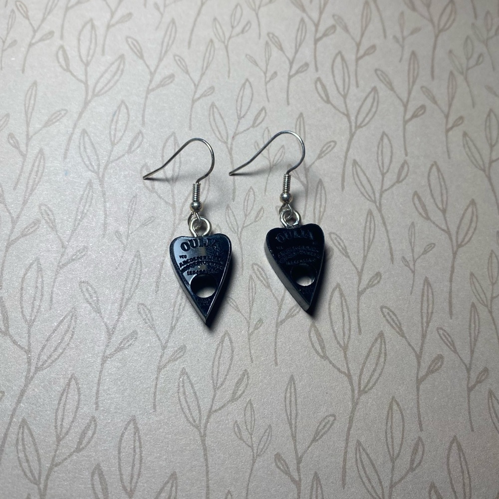Black Ouija Planchette Earrings!